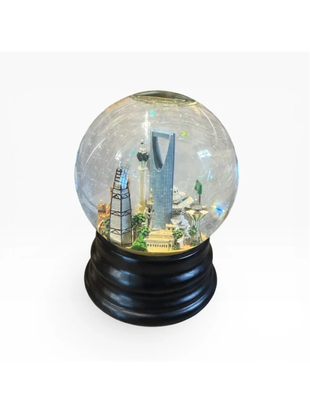 Saks Fifth Avenue Riyadh Kingdom Center Saudi Arabia Musical Snow Globe Rare Vtg